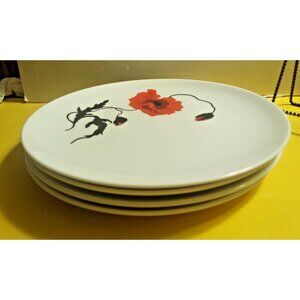 Vintage Wedgwood Susie Cooper Cornpoppy Dinner Plates 10 1/2"  (sets of 4)